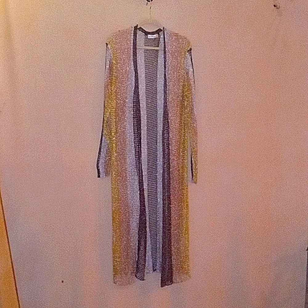 Mesh gold dark Grey silver long jacket